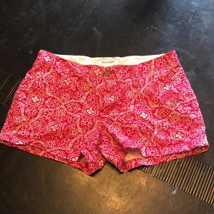 Old Navy Dark Pink Flowered Shorts